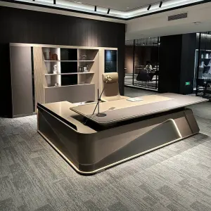 Luxury Modern Modular L-Shaped Executive Office Wooden Panel Workstation Desk