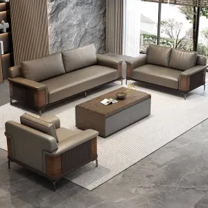 Best Price Modern Modular Office Room Furniture Foldable PU Leather Sofa Coffee Table Set Simple and Stylish