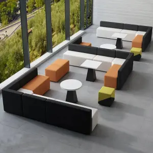 Custom Modern Minimalist Modular Office Reception Sofa Public Area Lounge Leisure Seating Waiting Room Commercial Furniture