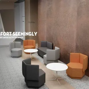 Custom Creative Hexagonal Ottoman Stool Modern Minimalist Office Reception Waiting Room Lounge Leisure Seating Furniture