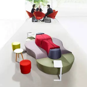 Creative Double-Sided Back-to-Back Modular Sofa Set Bank Commercial Lobby Reception Waiting Lounge Negotiation Furniture