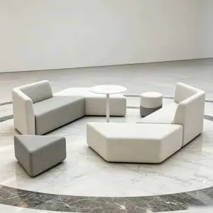 Modular Trapezoid Leisure Lounge Sofa Set Public Hall Waiting Rest Reception Meeting Negotiation Office Furniture