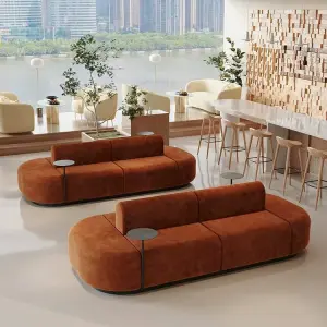 Custom Double-Sided Leisure Sofa Company Lounge Waiting Hotel Mall Public Rest Negotiation Area Commercial Seating Furniture