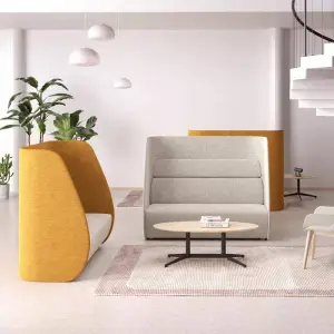 Modern Super High Back Privacy Partition One Seat Office Sofa Booth Hotel Reception Negotiation Lounge Enclosed Commercial