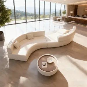 Custom Curved Irregular S-Shaped Double-Sided Minimalist Leisure Sofa Hotel Company Lounge Waiting Area Commercial Furniture
