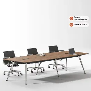 Modern Luxury Walnut Conference Meeting Table Wood Panel Office Furniture for Home Commercial Boardroom for Reunions Meetings
