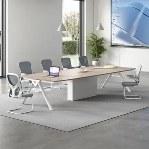 Large Modular Wooden Panel Conference Table Modern Office Desk for Commercial and Villa Use