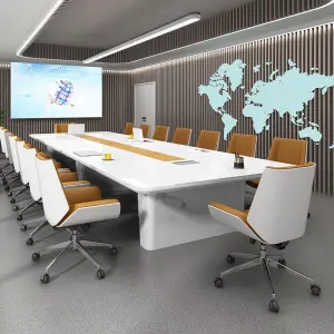 Modern Luxury Wooden Panel Customized Multi-functional Modular Desk Big Executive Meeting Conference Negotiation Tables Villa
