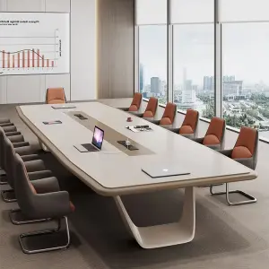 Office Furniture White Conference Table Long Table New Large Creative Negotiation Conference Room Tables and Chairs