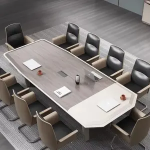 Modern Wood Panel Conference Table Office Furniture Adjustable Height Commercial Home Office Use