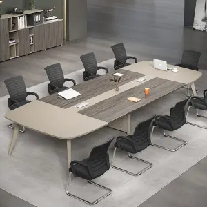 Modern White Wood Conference Table Adjustable Height Long Large Creative Negotiation Office Furniture for Commercial Use