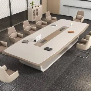 Hot Selling Modern Wood Office Desk White Painted Long Rectangular Conference Table Adjustable Height Multi-functional