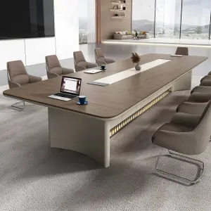 Modern Luxury Rectangular Wooden Conference Table Set Steel Meeting Chairs Hot Selling Office Furniture Wooden Conference Room