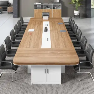 Modern Luxury Rectangular Wooden Conference Table Set Steel Meeting Chairs Hot Selling Office Furniture Wooden Conference Room