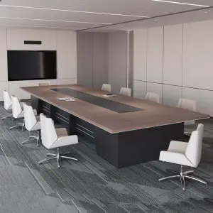 Modern Luxury Rectangular Wooden Conference Table Set Hot Selling Steel Meeting Chairs Office Furniture for Home Office Wooden
