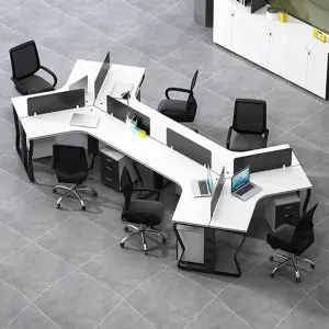 New Customizable Office Furniture Creative Staff Table Desk Office Modular Clerk Workstation 120 Degree L Simple Modern