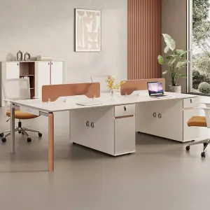 Staff Office Desk Modern Modular Wooden Manual Screen Partition with Whiteboard for Finance Work Stations