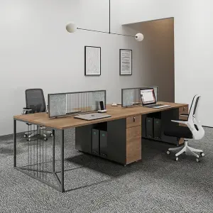 Modern Simple Office Furniture 2-6 Person Workstation Panel Steel Support for Office Building Home Includes Computer Desk Chair