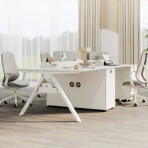 Modern Luxury Wooden Office Furniture Modular Free Combination 4 Seats Staff Table Cubicle Workstation Panel Villa Office