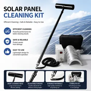 Portable Solar Panel Cleaner C21 3.6m 5.4m 7.2m Telescopic Rod 200W Motor Roller Brush PV Cleaning Machine