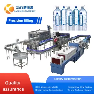 Automated 5 Gallon Water Production Line High Efficiency PLC+ Touch Screen Control 200-2000ml 5 Gallon Water Filling Machine