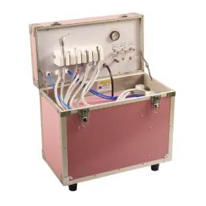 Portable Dental Unit Mobile Dental Chair Air Compressor Dentist Use Dental Clinics Steel Metal Construction Electric Power