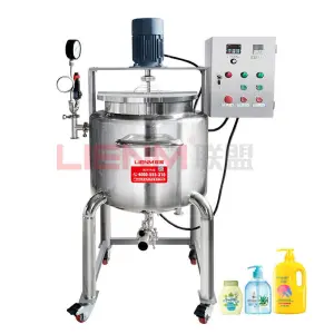 LIENM Liquid Dishwashing Soap Homogenizing Mixer Mixing Machine With Steam Heating 60L Liquid Soap Mixer