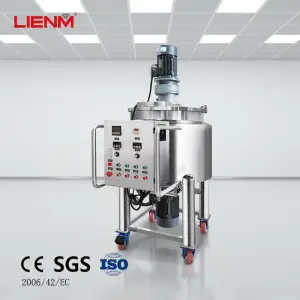 60L 100L 200L 500L Stainless Steel Heated Mixing Tank Agitator Motor for Cosmetics Liquid Soap Homogenization Customizable Sizes