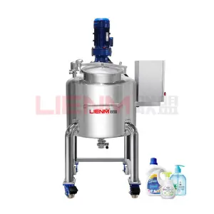Lienm Stainless Steel 304/316 Liquid Detergent & Shampoo Mixing Tank with Agitator and Pump Customizable Capacity