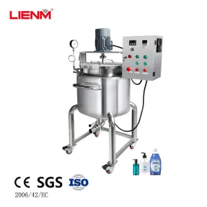 Factory Customized 100L Liquid Soap Making Machine Agitator Mixer Motor Pump Steam/Electric Heating for Chemicals Processing