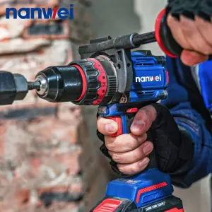 NANWEI 20V Wholesale Power Tool Kit Drilling Machines Battery Cordless Hammer Impact Drill Electric Wrench Brushless Drill Tools