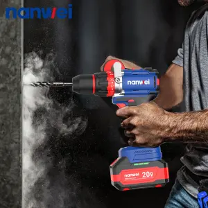 Nanwei New 21V 13MM impact drill Multifunctional cordless brushless drill driver machine power tool set electric screwdriver