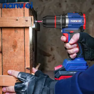 NANWEI Customized Cordless 20V Lithium Battery Power Two-Speed Multifunctional Screwdriver High Torque Drill Hand Drill Machine
