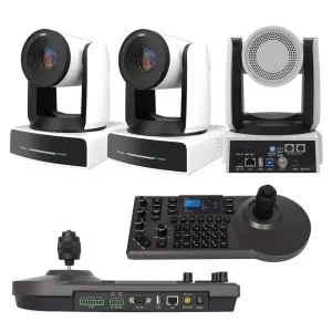 4K60FPS 30X AI Auto Tracking NDI PTZ Camera PTZ Controller Joystick Keyboard for Church Worship Live Streaming Conference