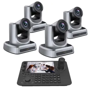 Ultra 4K Camera Kit IP POE NDI HD MI 12X/20X PTZ Camera Bundle With 7 Inch Screen Controller Joystick Video Mixer Switcher