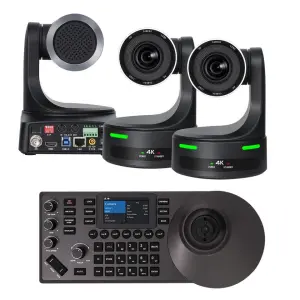 4K 20X NDI PTZ Camera Bundle 4D Joystick PTZ Controller 3G-SDI IP PoE Controller Keyboard PTZ Camera