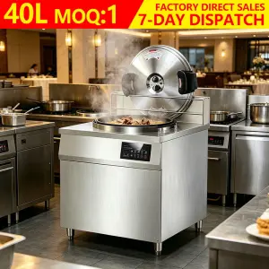 40L Commercial Electric Pressure Cooker Stainless Steel 10-in-1 Non-Stick LED Display Multifunctional Cooker for Hotel School