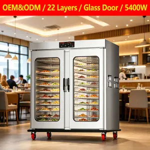 Hotel Banquet Halls 22 Layer Mobile Food Warmer Cart Glass Door Stainless Steel Electric Food Holding Cabinet Heating Cart