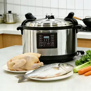 65L 68Qt Smart Commercial Electric Pressure Cooker Multifunction Open Lid Cook Beef Mutton Chicken Rice Large Size Electric Pot