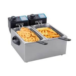 Stainless Steel Long French Fries Without Oil Double Frying Basket Potato Chips Continuous Fryer for Restaurant