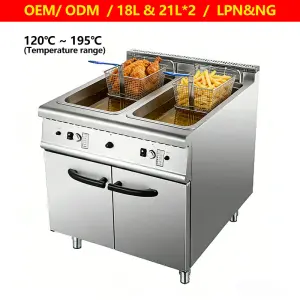 21LX2 Commercial Gas Frying Machine Food Cooking Infernus Prooane Chicken Deep Fryer Hotel Kitchen