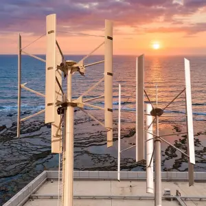 H-200kw Low Start Speed Hybrids Streetlight 200Kw 380V Wind Turbine Free Energy Generator 10.5m Rotor Diameter Aluminum