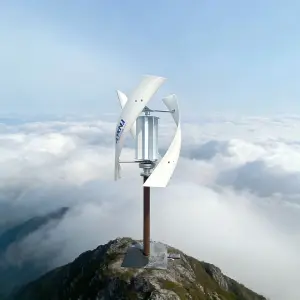2000W Residential Vertical Axis Wind Turbine 12V 24V 48V Low Noise 3-Blade Generator with MPPT Controller