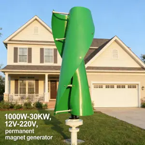 Off-Grid Solution 1kw Residential Vertical Wind Turbine 12V 24V 48V for Farm / Cabin / Remote Monitoring
