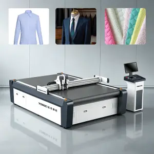 CNC Fabric Digital Oscillating Knife Cutter Roller Blinds Cutter Circular Knife Curtains Cutting Machine with Automatic Feeding