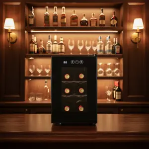 Household Beverage Chiller 6 Bottle 16L Wine Fridge Home Kitchen Office Wine Chiller Wine Cabinet Wine Refrigerator