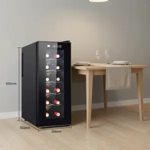 Electric Refrigerator Wine Cooler 32L 12 Bottle Thermoelectric Built in Wine Cooler Fridge