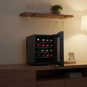 Electric Stainless Steel 46L Energy Efficient Cooler Cellar Mini Fridge Hotel Bar Home Kitchen Wine Cabinet
