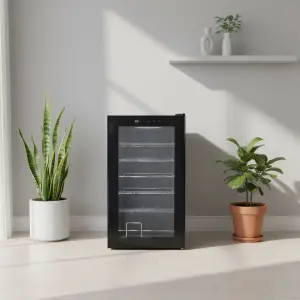 74L 24 Bottles Cooler Cabinet Chiller Single Zone Hotel Wine Fridge Cellar