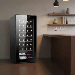Wholesale OEM Digital Electronic Wine Fridge Refrigerator 93L Compressor Directing Cooling Wine Cabinet Cellar